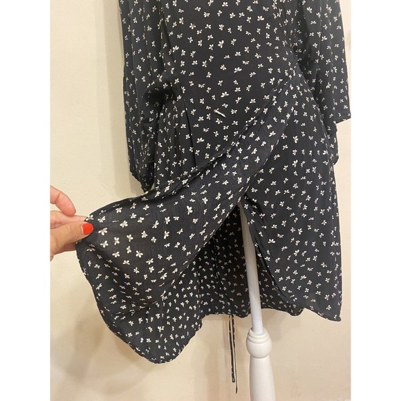 &Other Stories Printed Wrap Dress Viscose Size US 6 Eur 38 S M Black & White - Picture 3 of 13